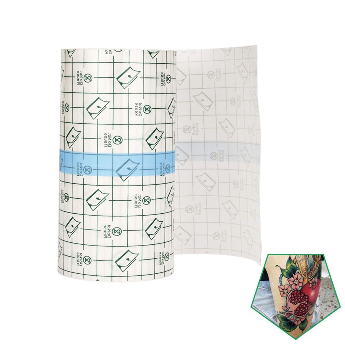 Flatoedu tatouage - film transparent 4x10yard pour protection et guérison.
