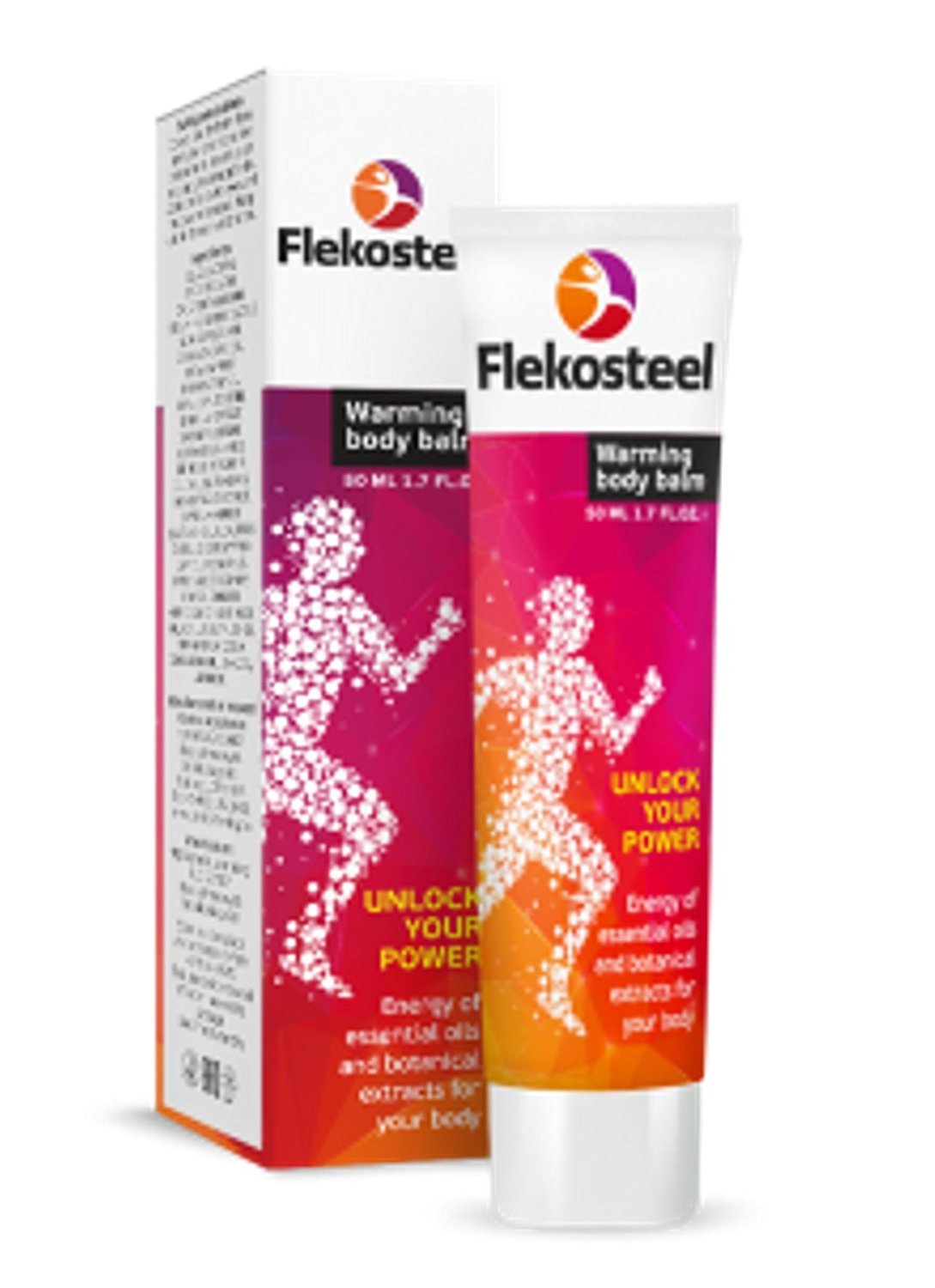 Baume chauffant Flekosteel 150 ml, emballage triple tubes pratique pour l'entraînement.