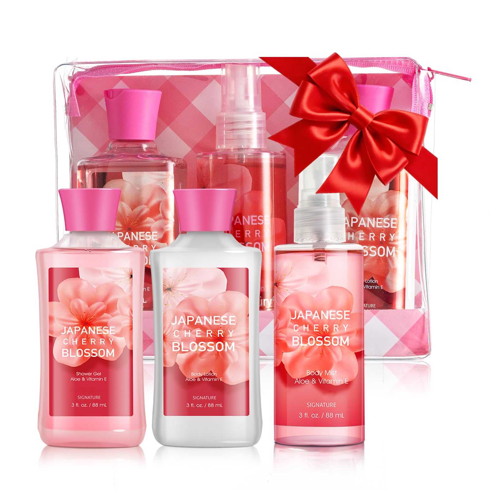 Ensemble fleur cerisier japonaise: gel-douche rafraîchissant et hydratant