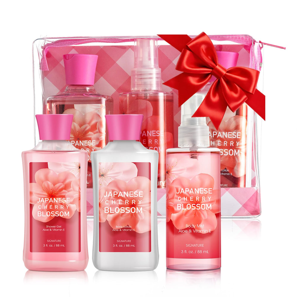 Ensemble fleur cerisier japonaise: gel-douche rafraîchissant et hydratant