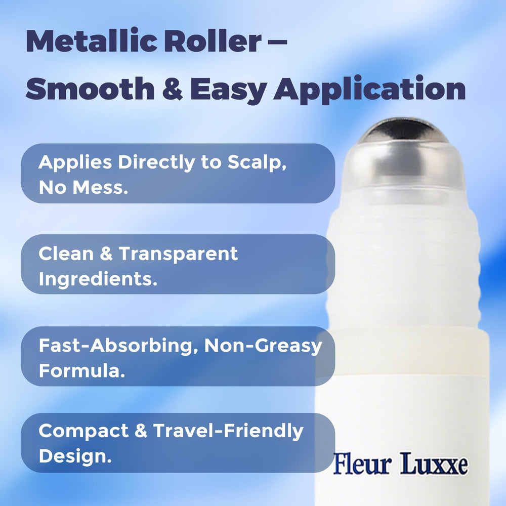 Roll-on Fleur Luxxe — embout précis évitant gouttes et résidus.