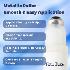 Roll-on Fleur Luxxe — embout précis évitant gouttes et résidus.