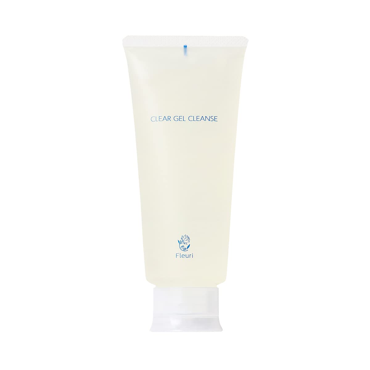Fleuri Clear Gel Cleanse – bouteille élégante, nettoyant visage doux pour peau sensible.