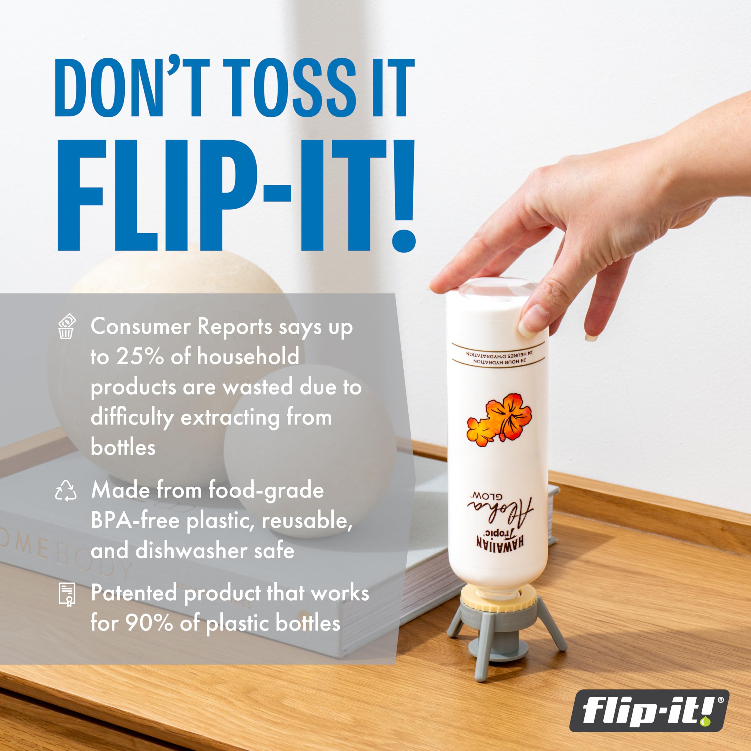 Flip-It! Adaptateurs grands 33mm, ajuste universel pour un versement sans gaspillage.