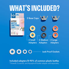 Flip-It! Adaptateurs petits 24mm, idéal pour petites bouteilles et produits délicats.