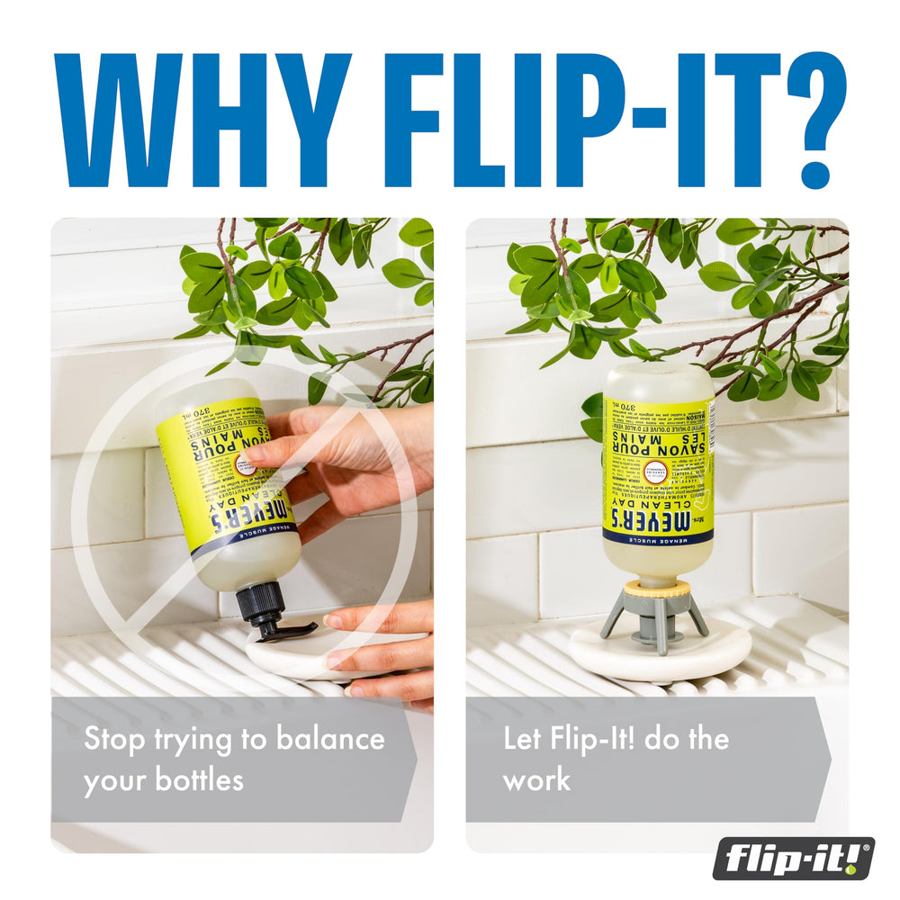 Flip-It! Ouverture-valve, déversement sans effort pour tous les jours.