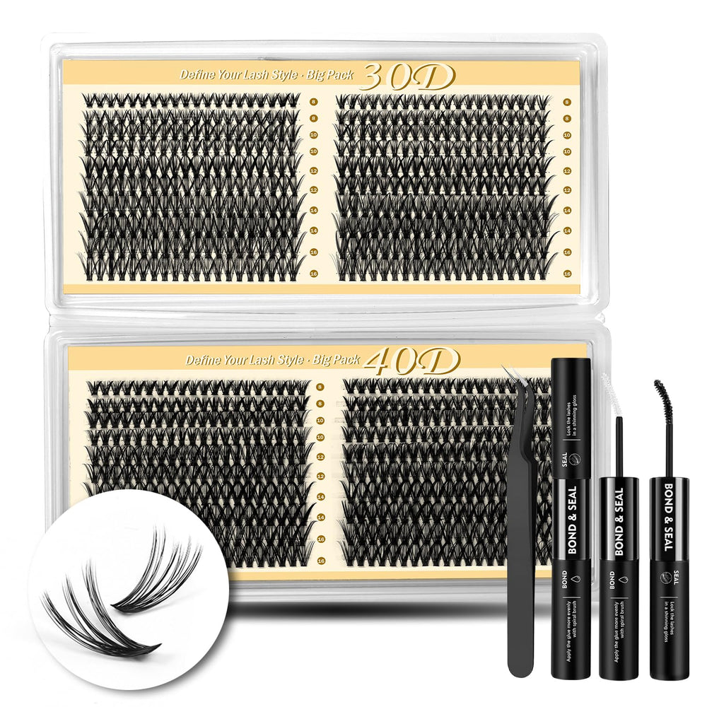 Flomaze kit grappes cils ensemble: tout-en-un pour extensions à domicile