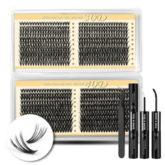 Flomaze kit grappes cils ensemble: tout-en-un pour extensions à domicile