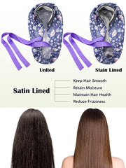 Floraltop bonnet satin avec boutons pratiques pour fixer les lanières de masque.