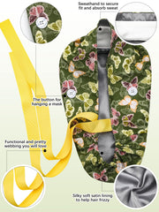 Floraltop bonnet satin, protection capillaire et absorption de la sueur lors des quarts.