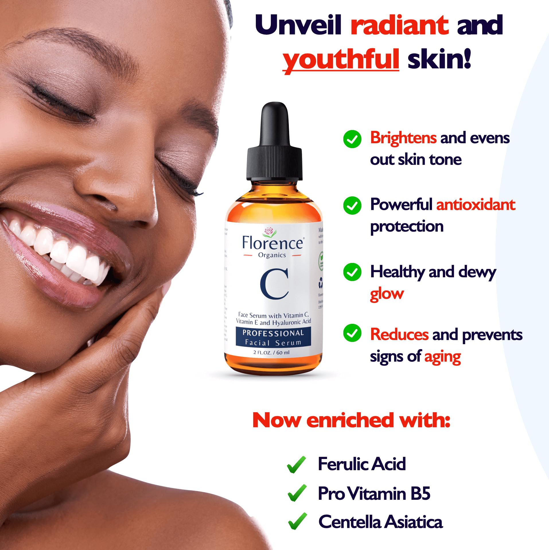 Florence Sérum vitamine C — emballage éco et recyclable pour une routine responsable.