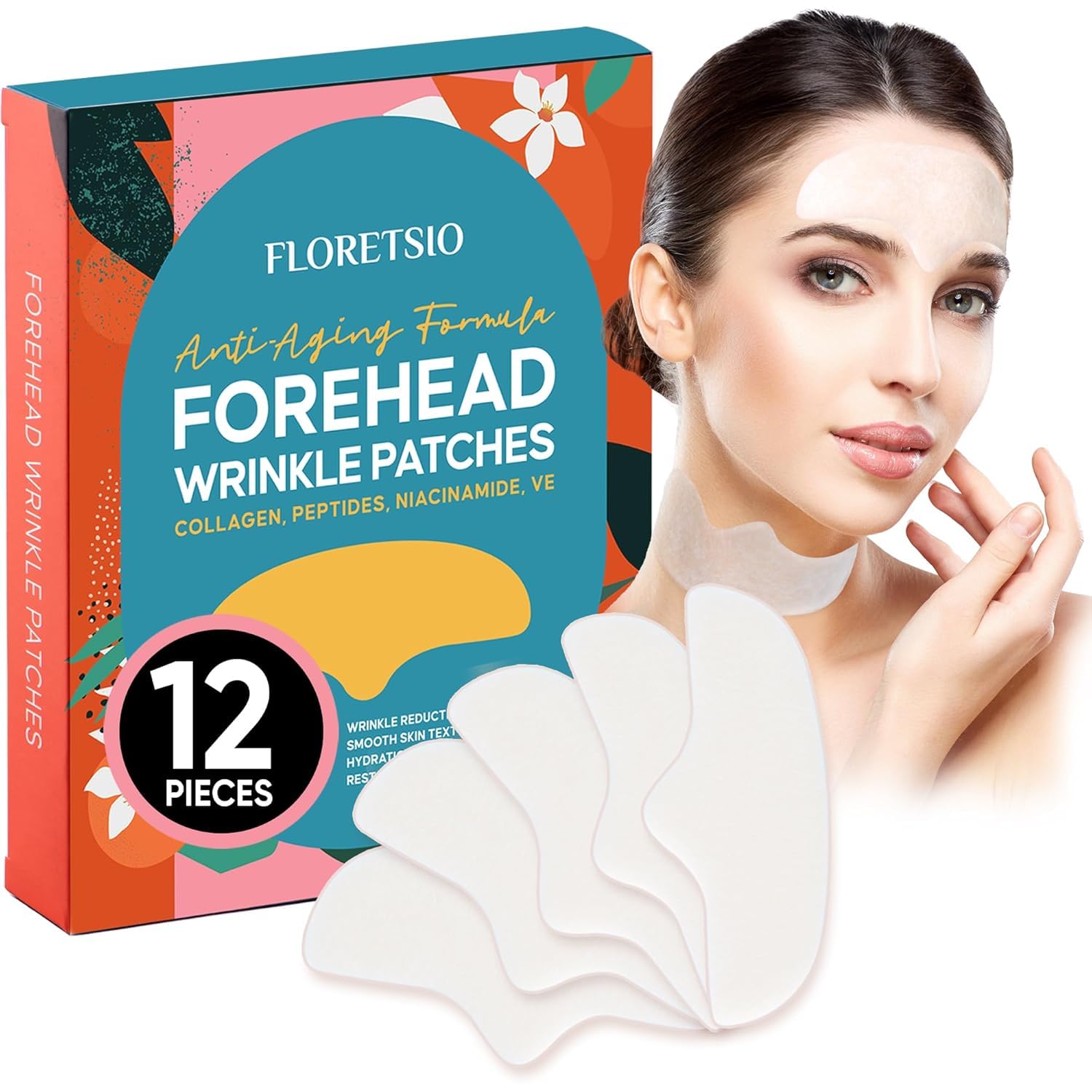 Patchs frontales Floretsio avec collagène pour hydratation nocturne et soin ciblé.