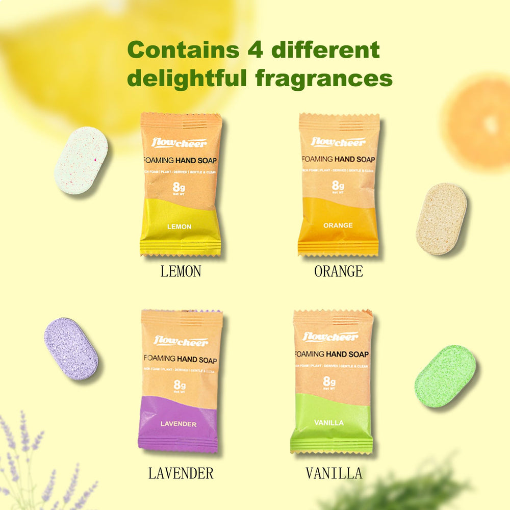Flowcheer tablettes recharge savon moussant lavande pour une sensation apaisante