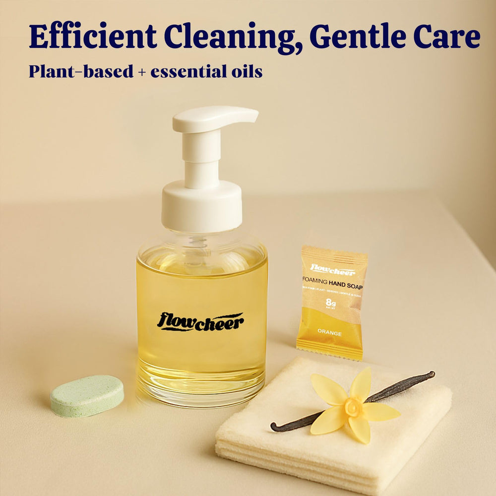 Flowcheer tablettes recharge savon moussant orange pour une énergie fraîche
