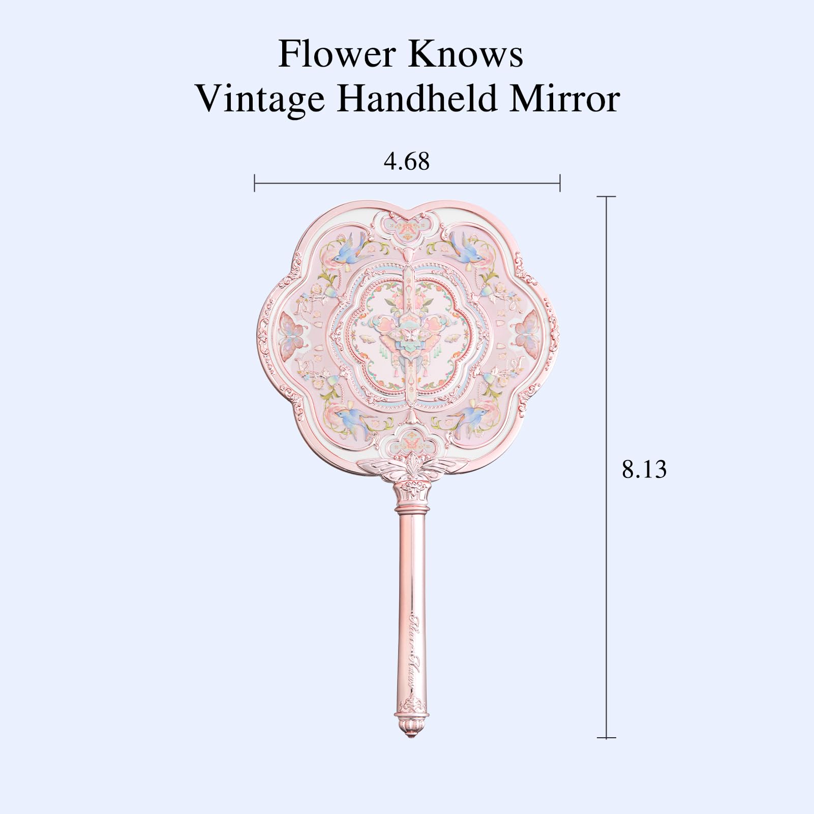 Flower Knows Miroir main nuage papillon lotus rose, vue arriere, style raffine