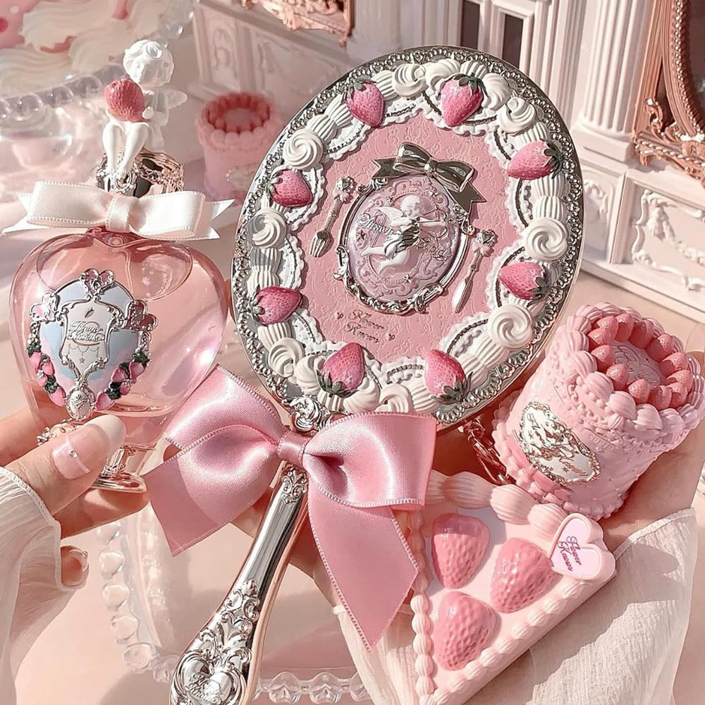 Flower Knows Miroir Poignee Longue, prise en main confortable lors des retouches.