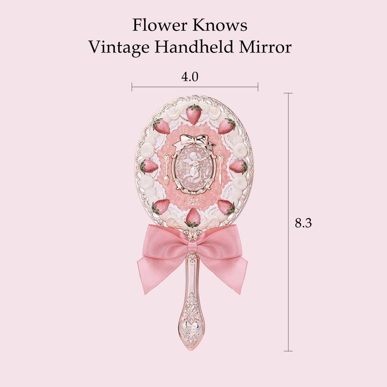 Flower Knows Miroir Verre Clair Cadre Plastique, réflexion nette et légère.