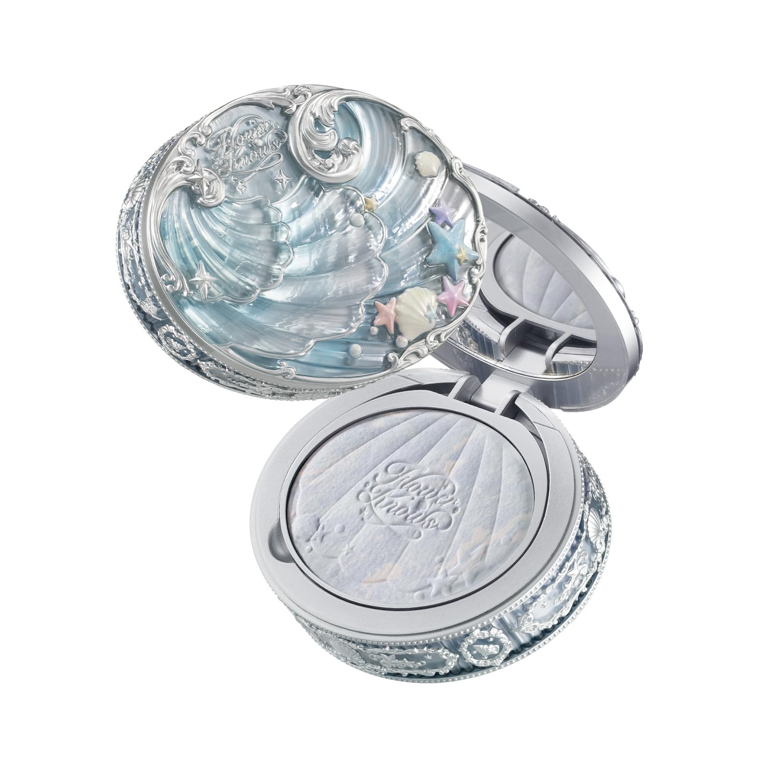 Poudre compacte Flower Knows avec miroir et puff pour retouches rapides