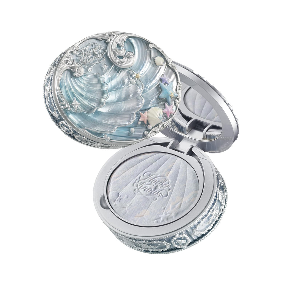 Poudre compacte Flower Knows avec miroir et puff pour retouches rapides
