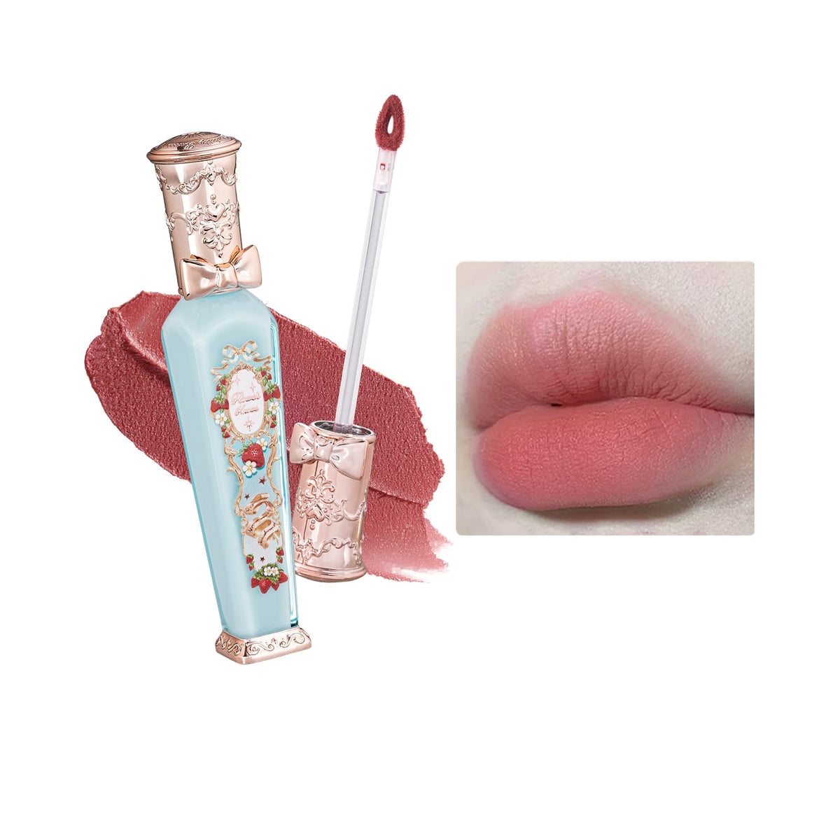 Flower Knows Strawberry Rococo bouteille: design élégant pour un rituel maquillage premium.
