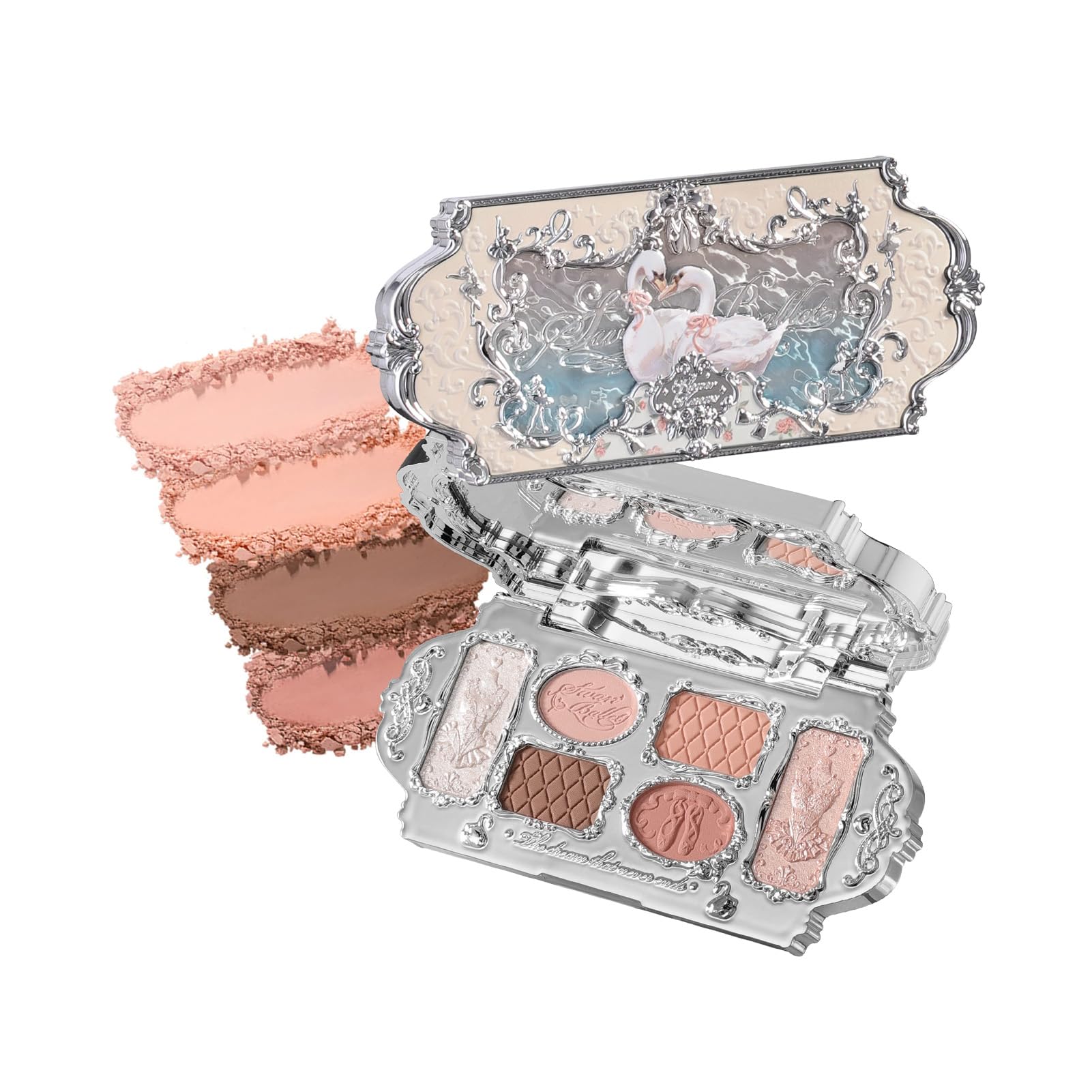 Flower Knows Palette cygne ballet – teintes neutres mates et nacrées pour un look lumineux.