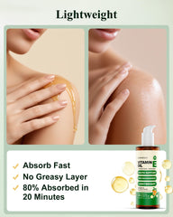 FLOWHYET huile vitamine E pour visage et peau, hydratation durable.