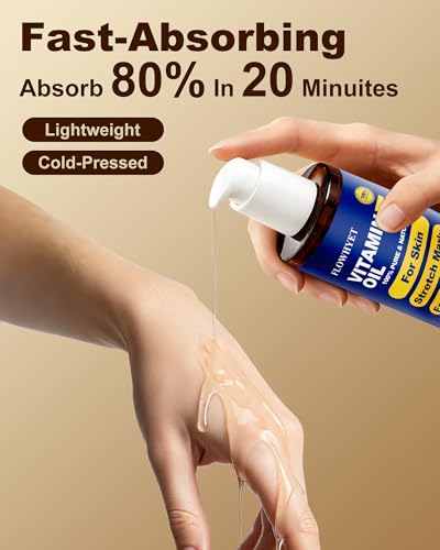 FLOWHYET huile vitamine E pour cicatrices et vergetures, amélioration de l'apparence.