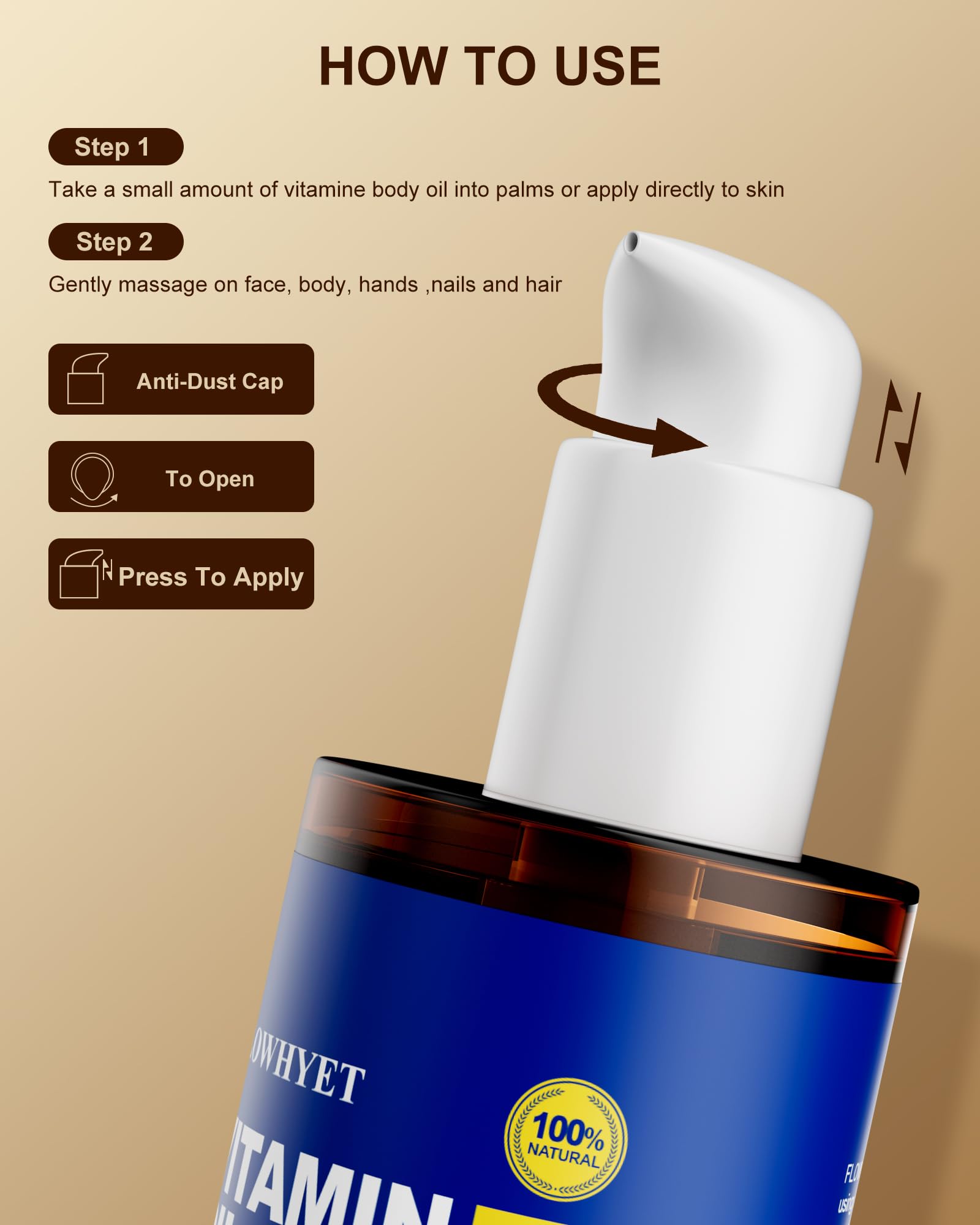 FLOWHYET emballage écologique et recyclable, huile pure pour soins quotidiens.