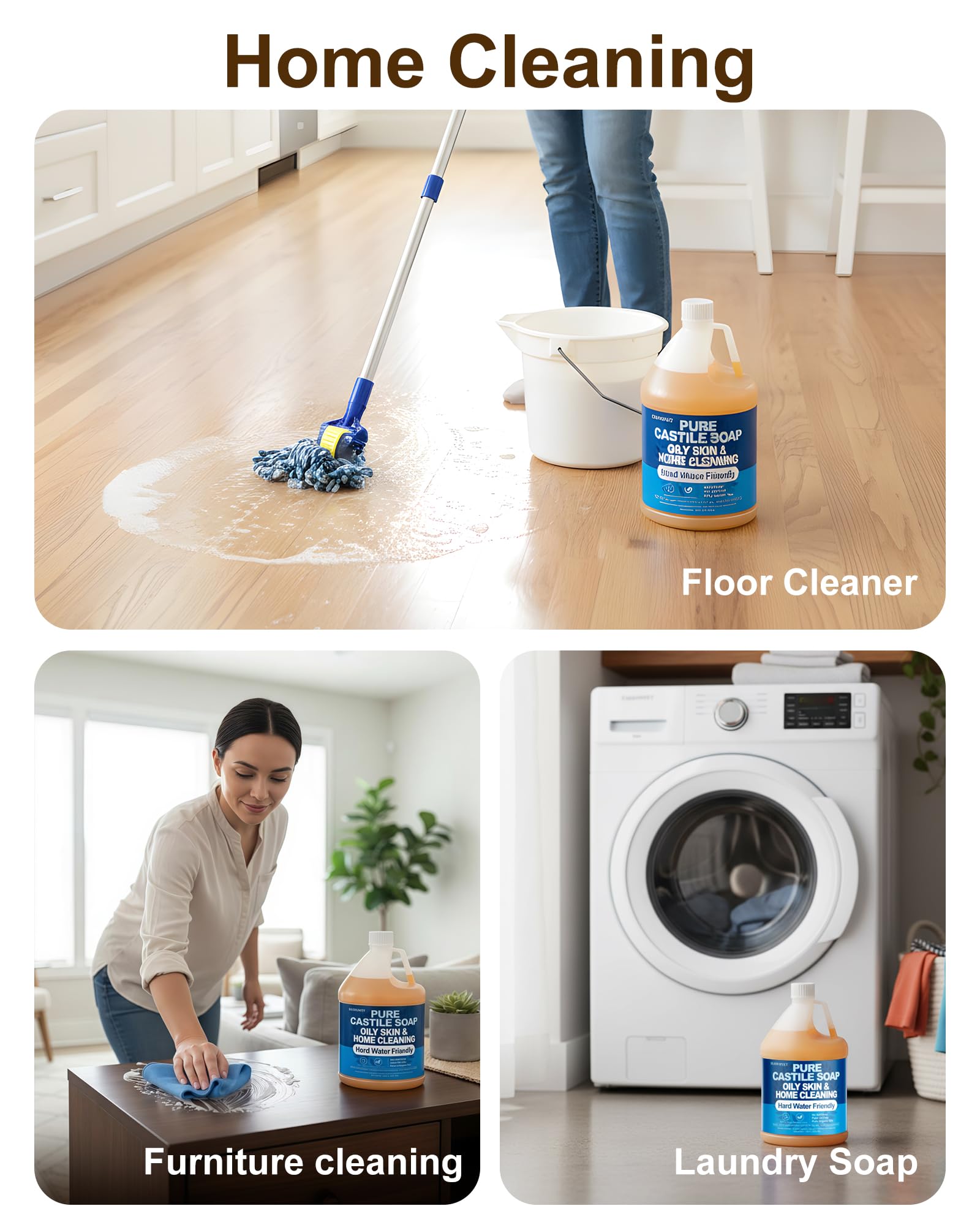 FLOWHYET Nettoyage multi-usages cuisine; savon polyvalent pour surfaces et vaisselle.