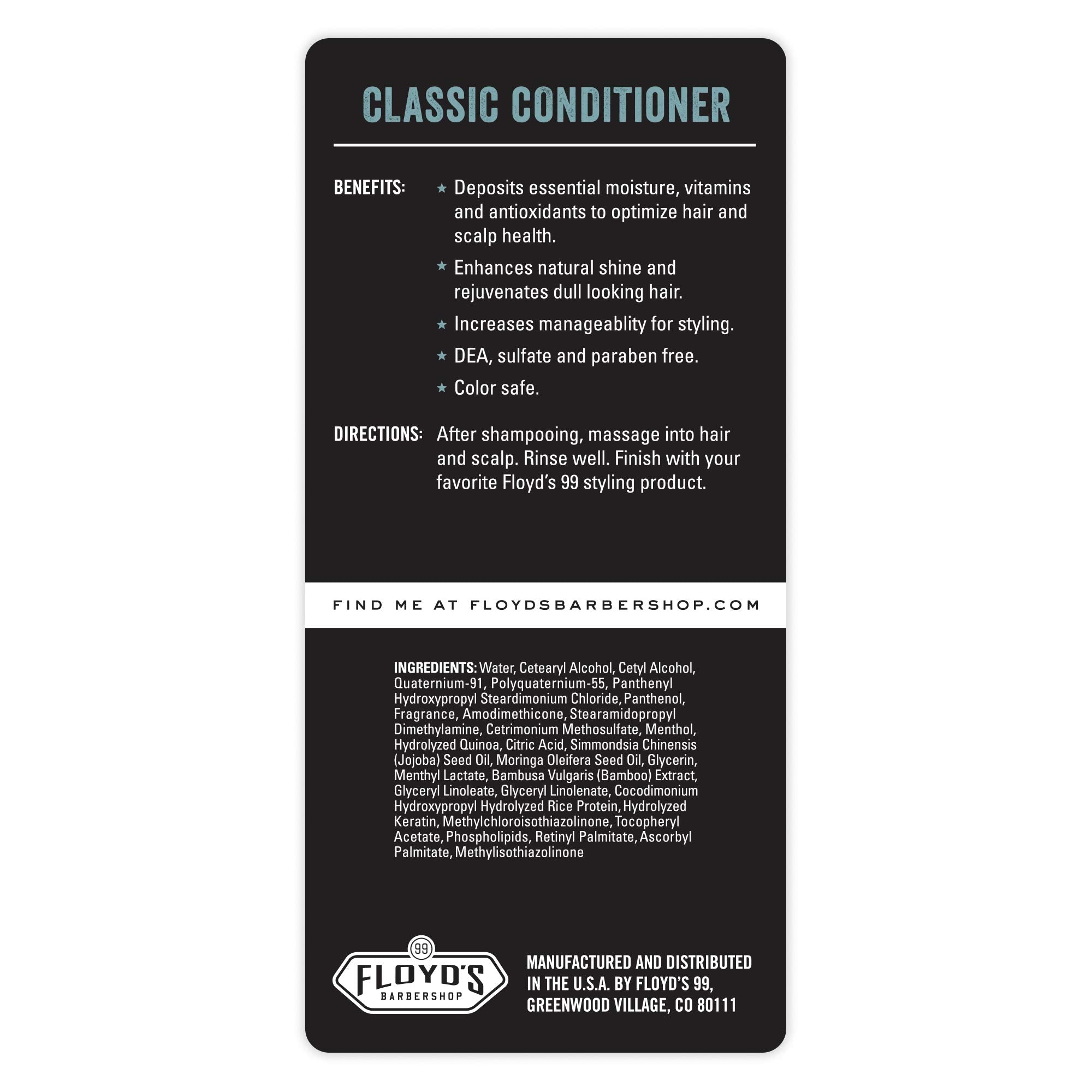 Floyd's 99 Conditionneur Classique – Texture soin cheveux pour coiffage facilité.