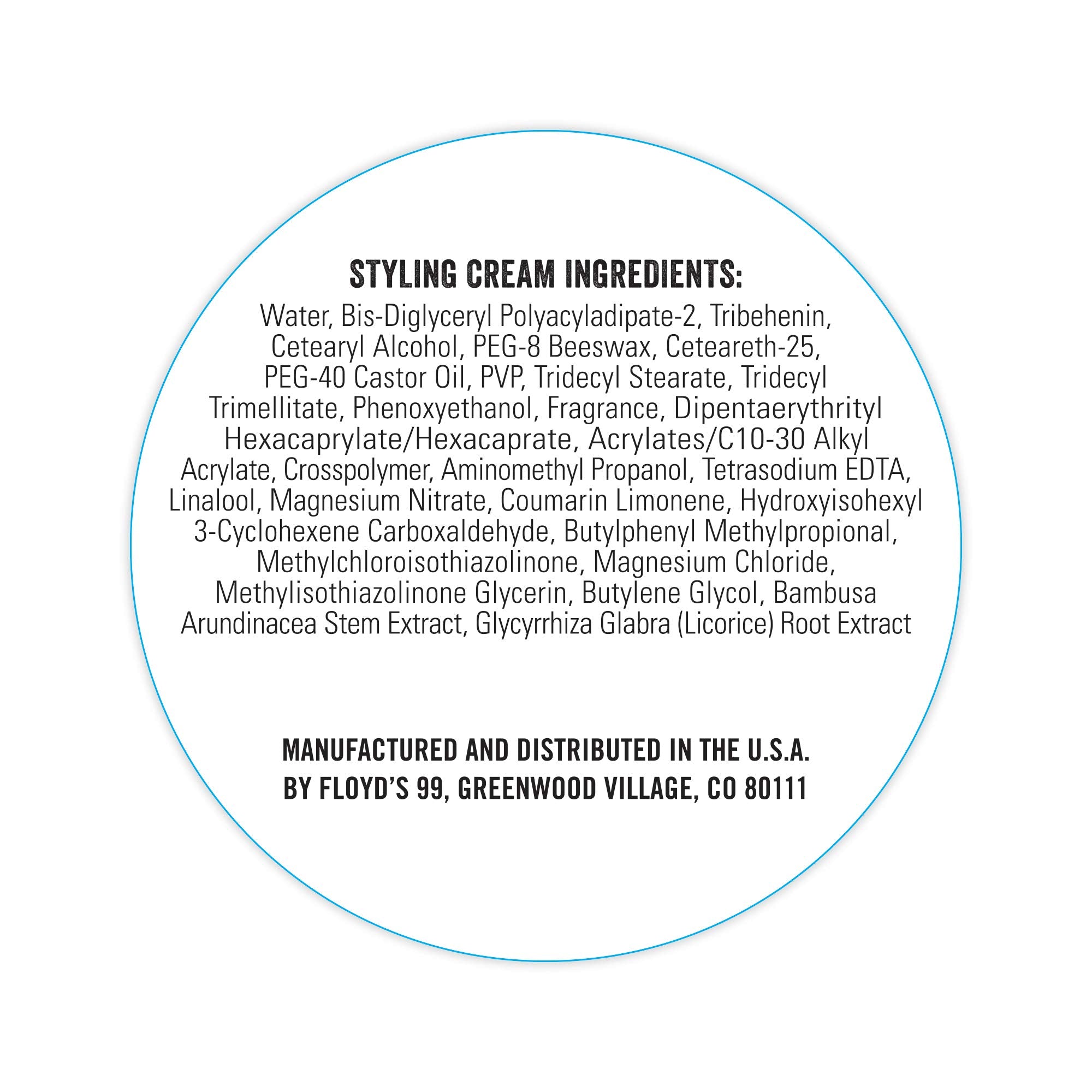 Floyd's Grooming Styling Cream – finition naturelle adaptée à divers looks.