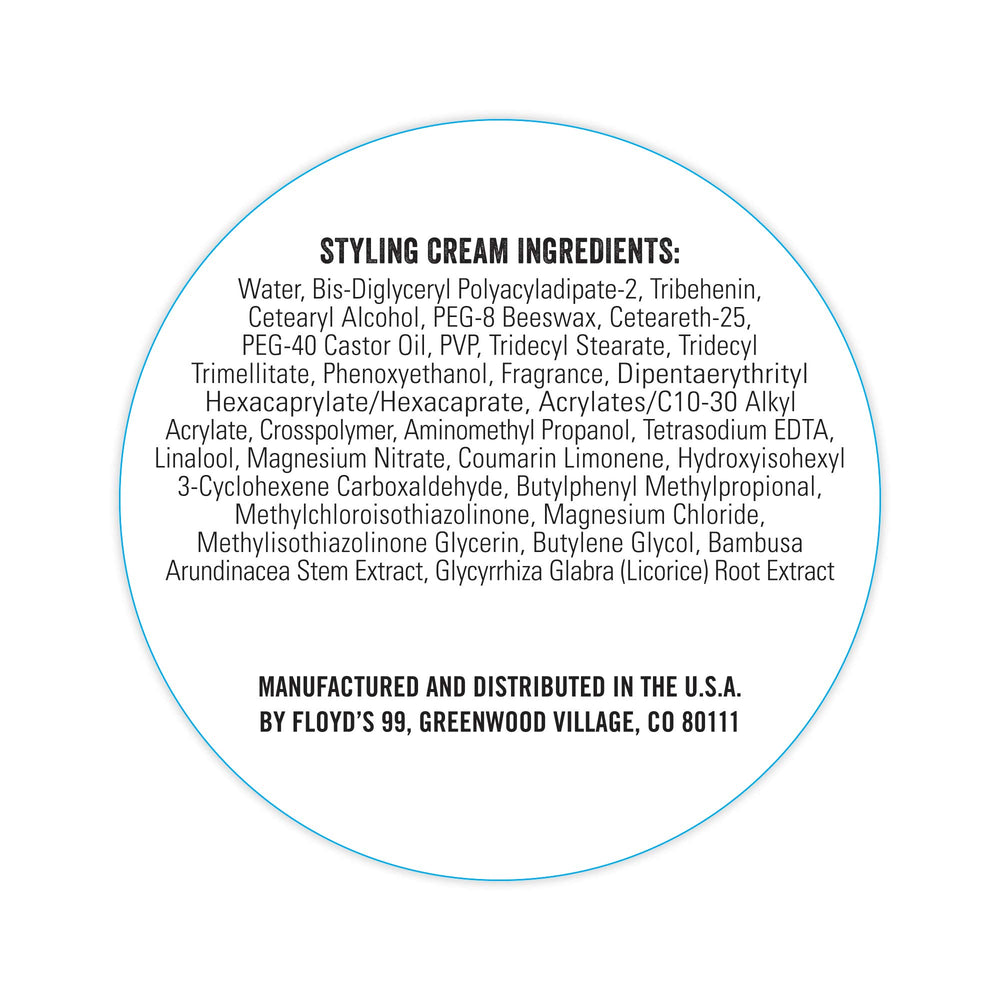 Floyd's Grooming Styling Cream – finition naturelle adaptée à divers looks.