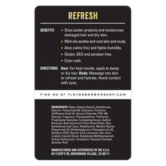 Floyd's 99 Refresh conditioner texture shows mint cooling for scalp comfort.