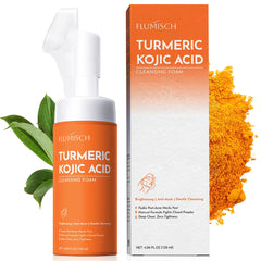 FluMisch Mousse nettoyante visage avec brosse silicone pour purification en profondeur.