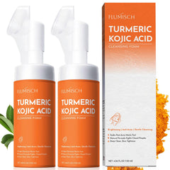 FluMisch nettoyant moussant curcuma acide kojique avec brosse pour peau lumineuse.