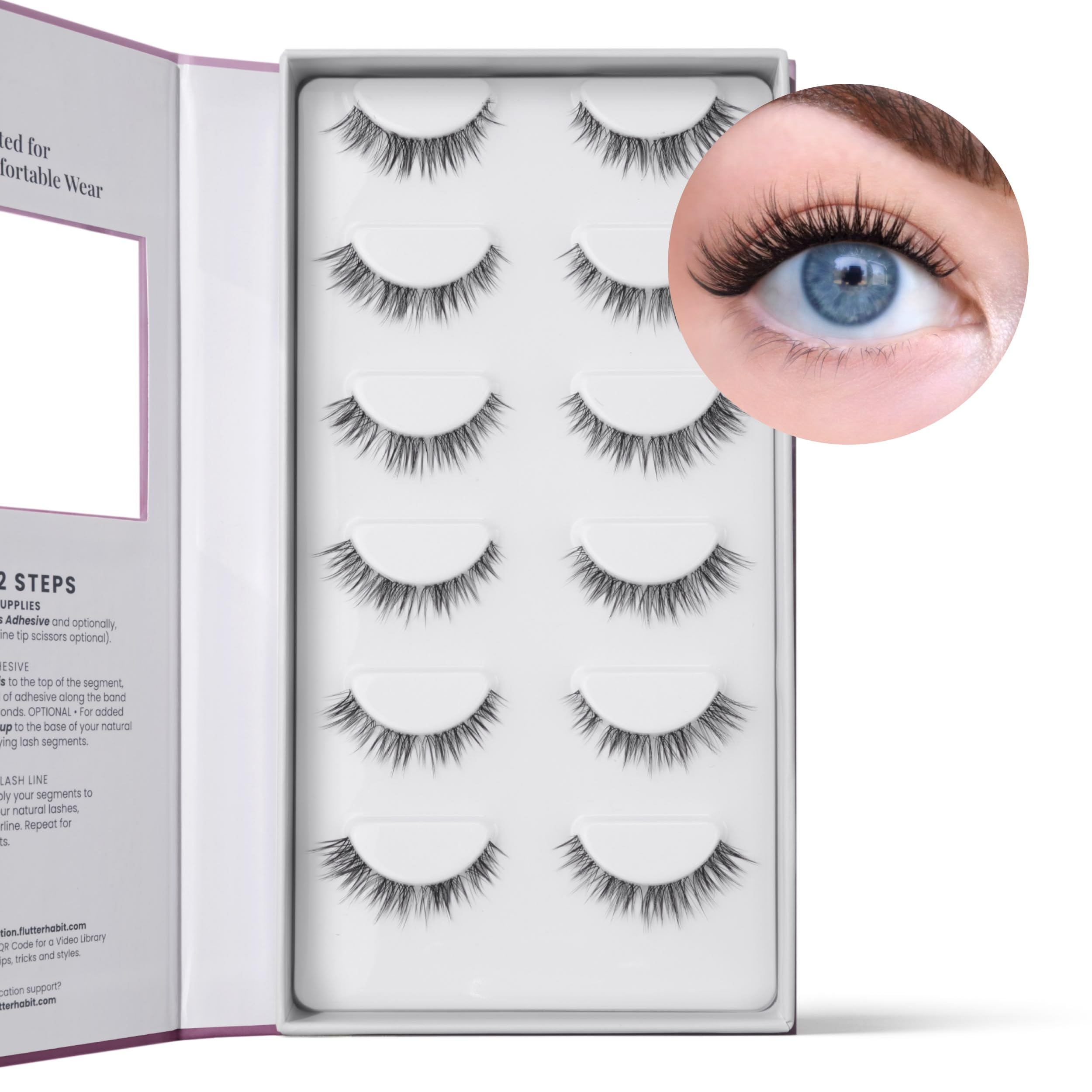 FlutterHabit Bestie Lash Clusters application maison sans colle pour résultat élégant
