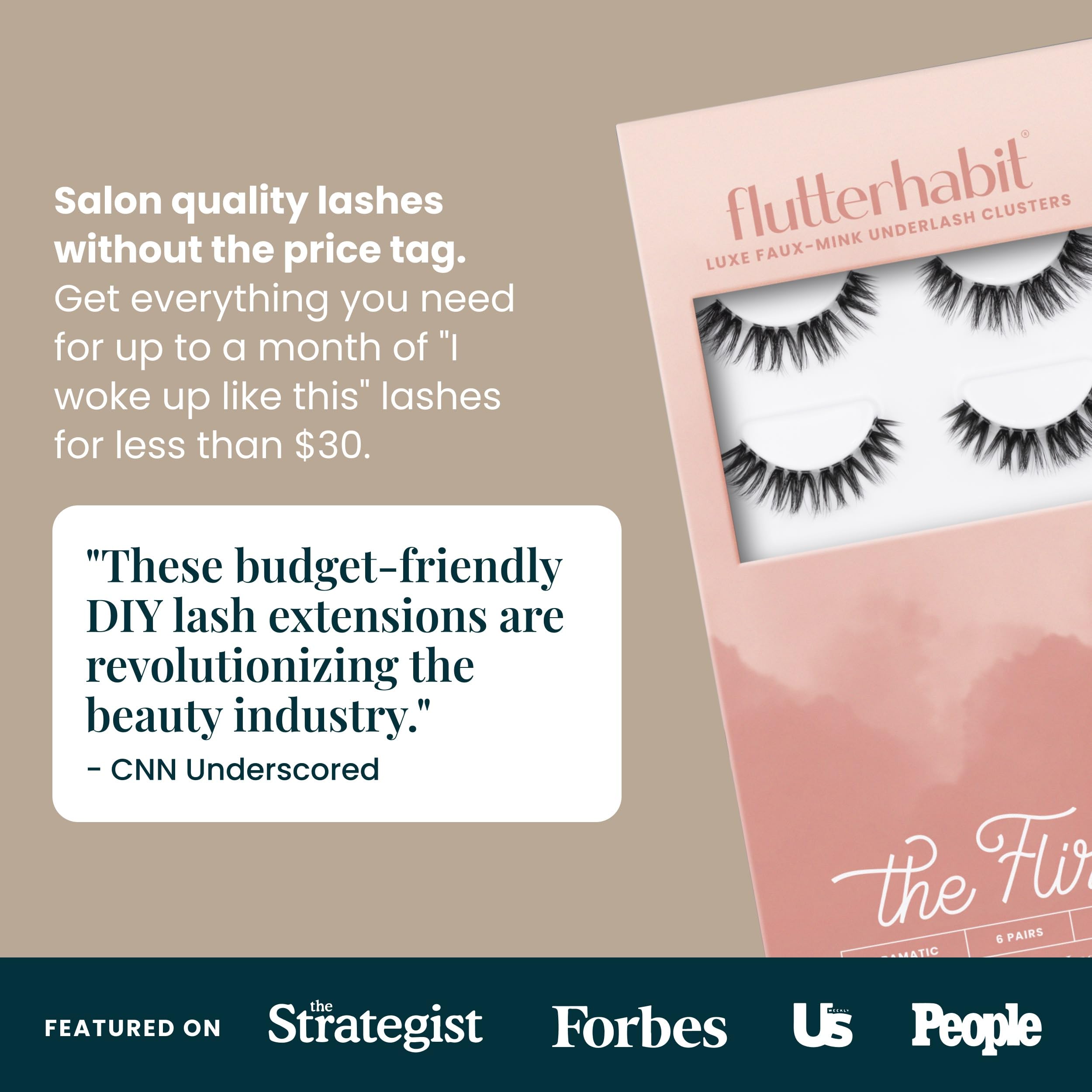 FlutterHabit The Flirt – Tenue jusqu'à dix jours avec adhésif recommandé