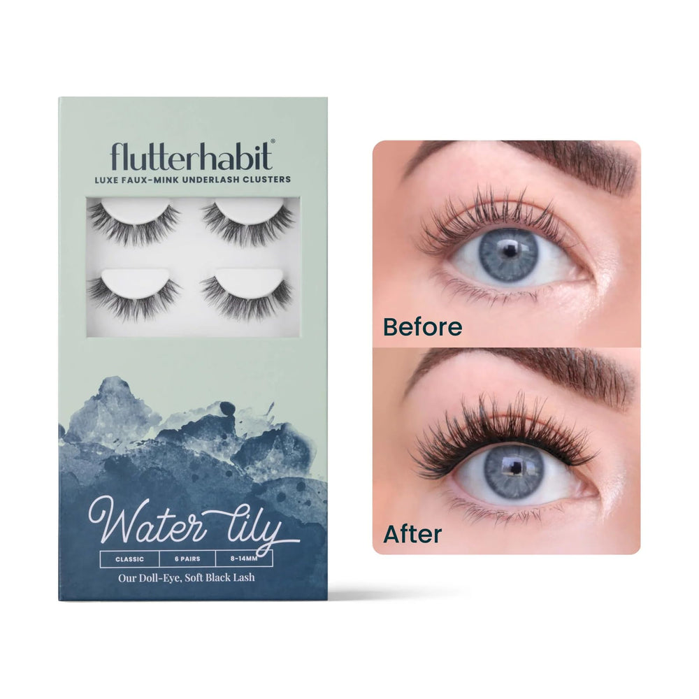 FlutterHabit Water Lily Lash Clusters: pose naturelle et élégant pour un look subtil.