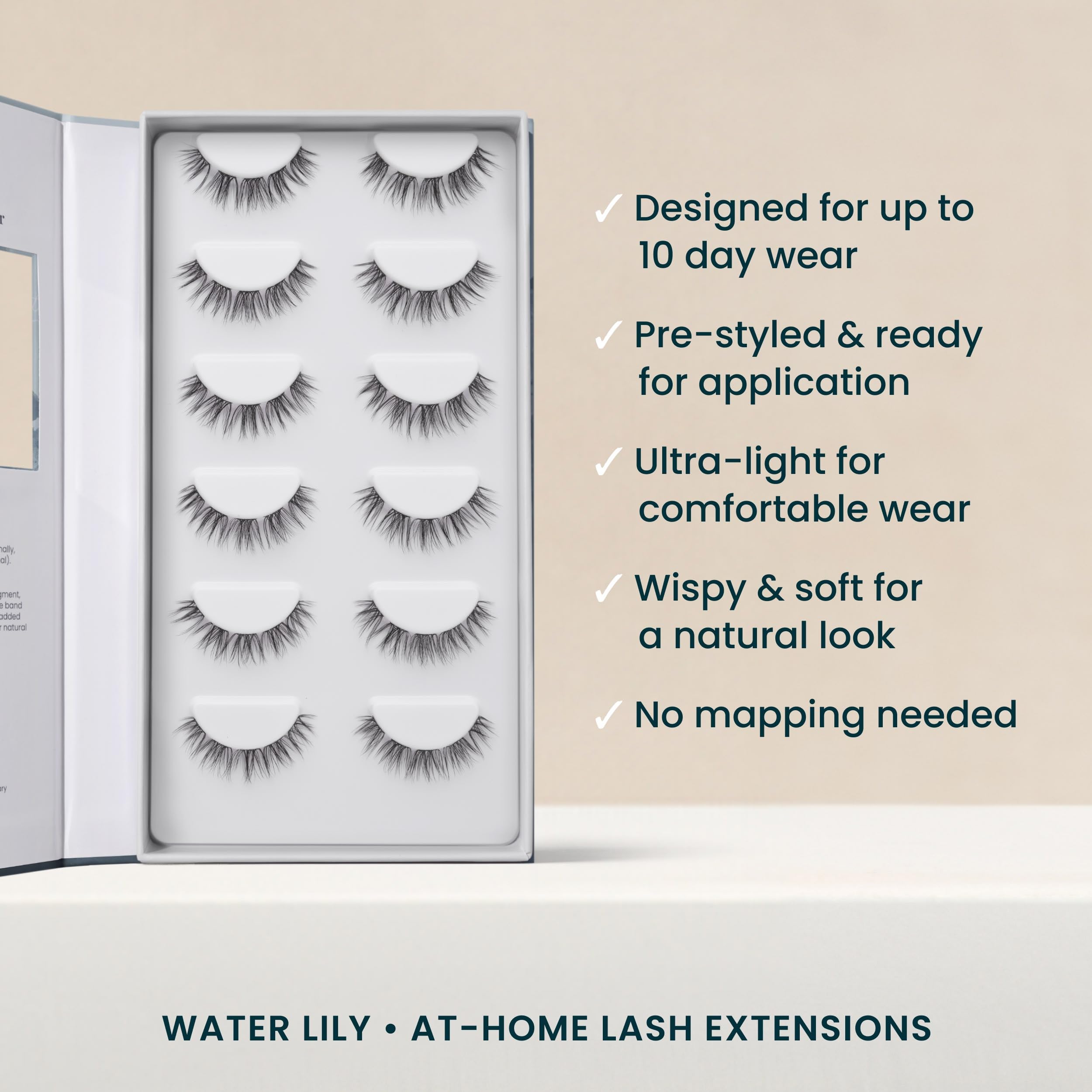 FlutterHabit Water Lily Lash Clusters: résistance à l’eau avec adhésif adapté.