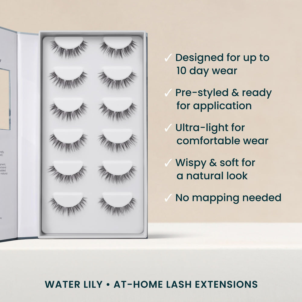 FlutterHabit Water Lily Lash Clusters: résistance à l’eau avec adhésif adapté.