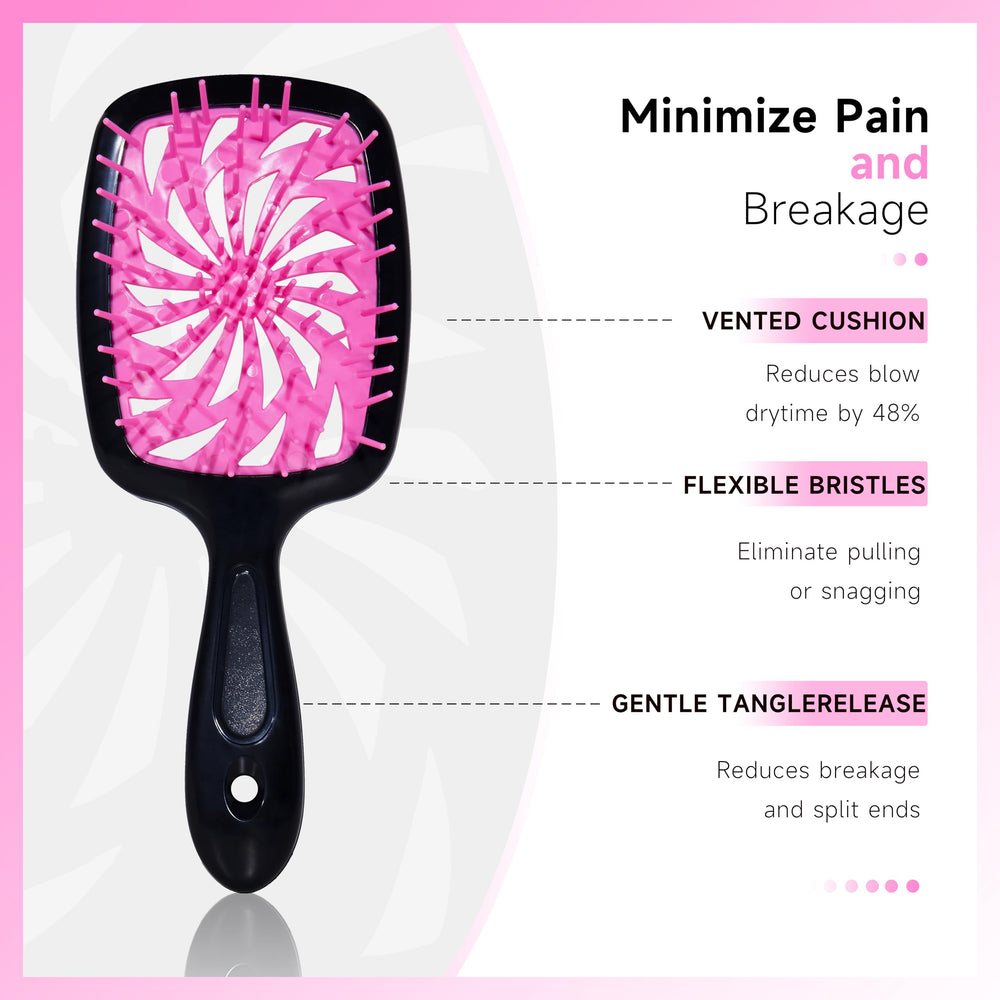 Brosse démêlante FlyLanyards démêle rapidement les cheveux sans douleur.