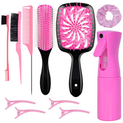 FlyLanyards ensemble-brosses-cheveux-11-pieces, démêlage facile et coiffage quotidien.