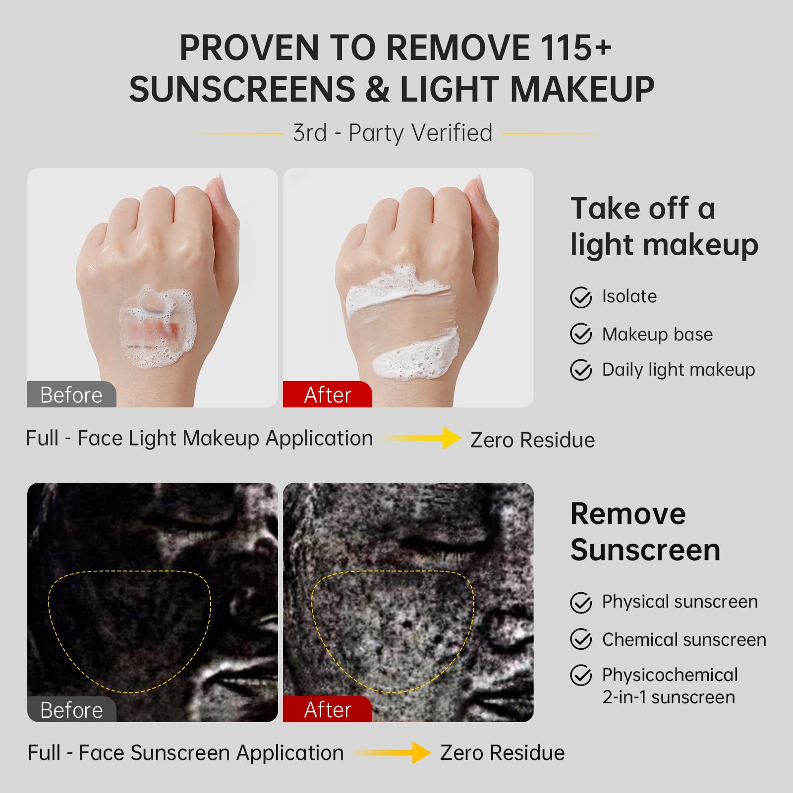 FLYLEAF Nettoyage tout-en-un efficace contre maquillage et sébum