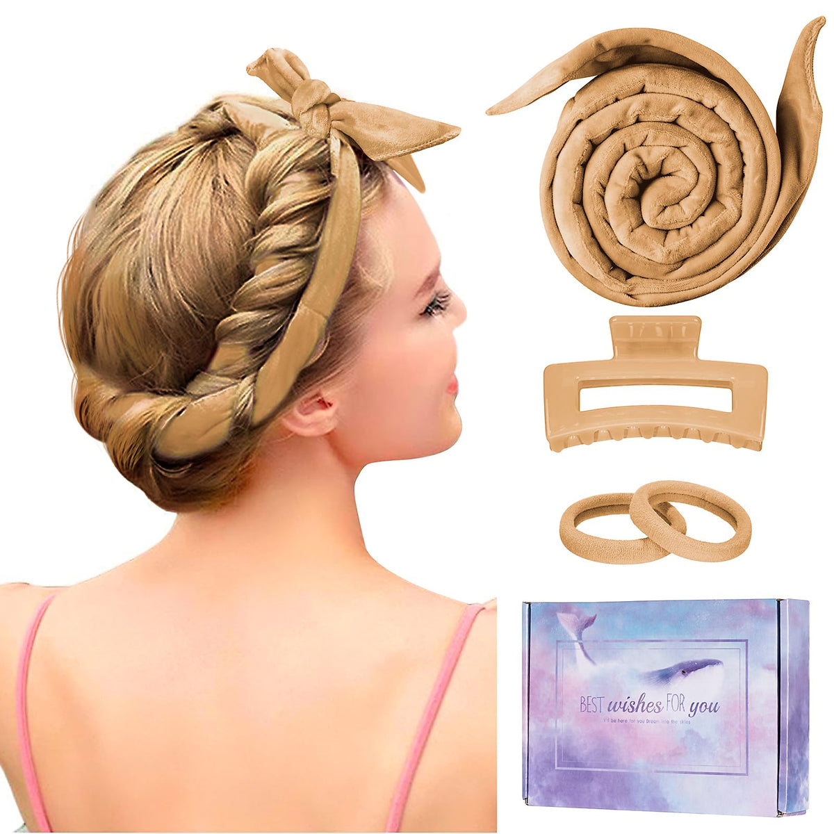 Flylipu 60 pouces sans chaleur pour des boucles naturelles au réveil.