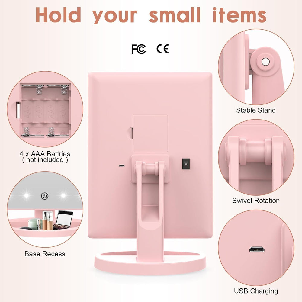 Flymiro Miroir LED, alimentation USB ou piles, pratique en voyage.