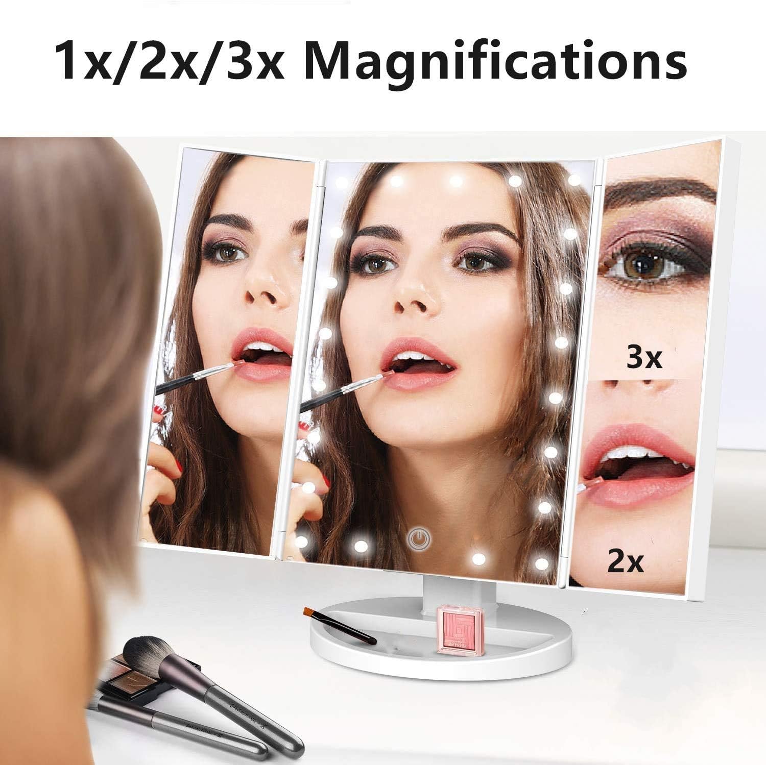 Flymiro miroir éclairé aide au placement des traits et cils.