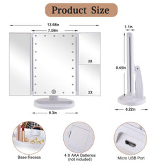 Flymiro miroir 3x/2x/1x, idéal pour maquillage précis et rasage méticuleux.