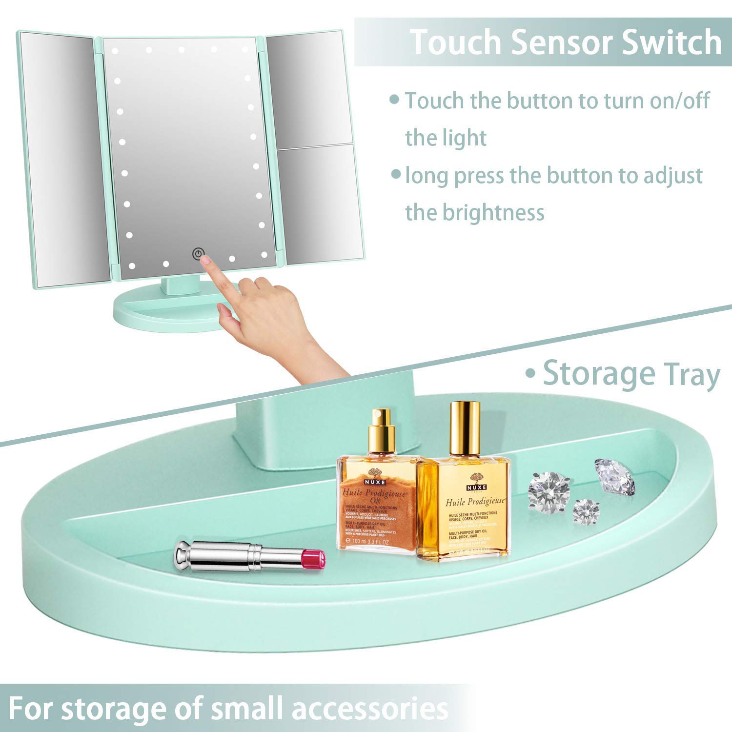 Flymiro Miroir portable parfait en voyage et retouches.