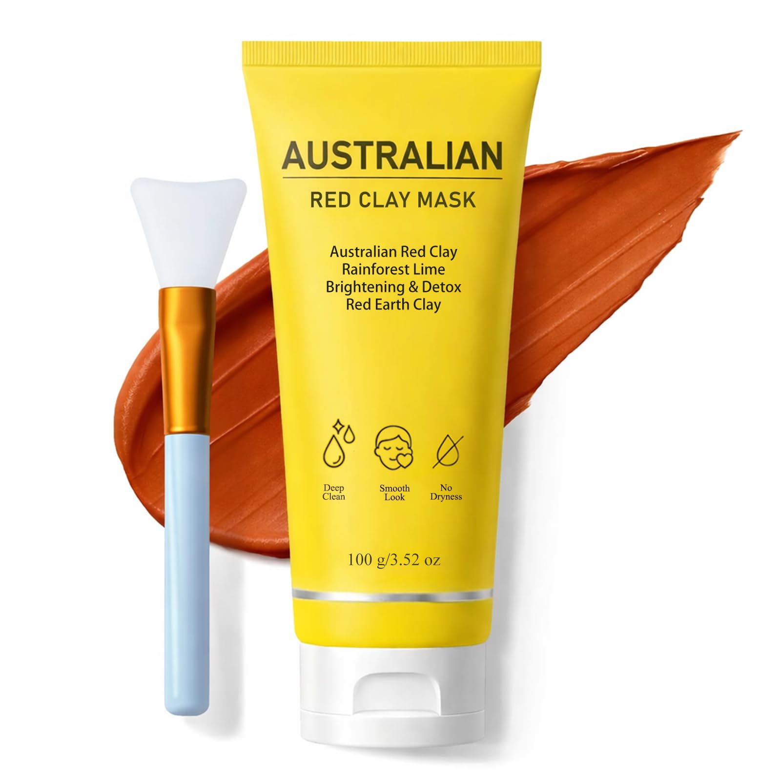 FMRFMR masque visage argile rouge australienne en emballage, purification des pores.