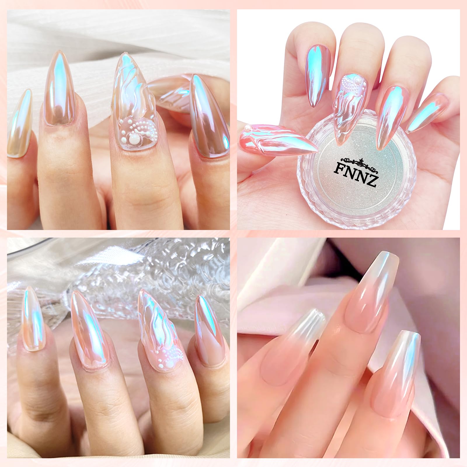 poudre fnnz nacrée pour acrylique et art des ongles